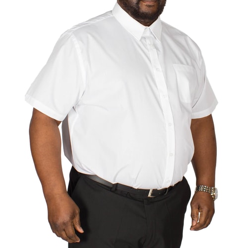 D555 klassisches Kurzarmhemd Delmar Weiß