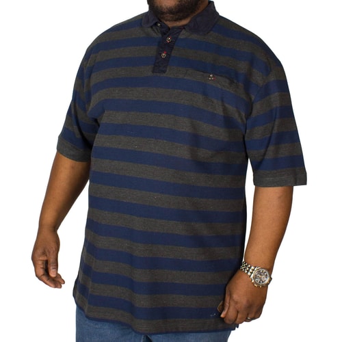 KAM Poloshirt Corduroy Marineblau