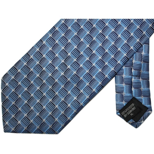 Knightsbridge extra lange Krawatte Quadrat-Muster Blau 