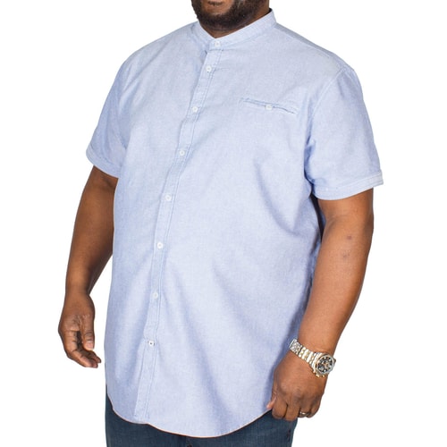 D555 Oxford Hemd Dwight ohne Kragen Himmelblau