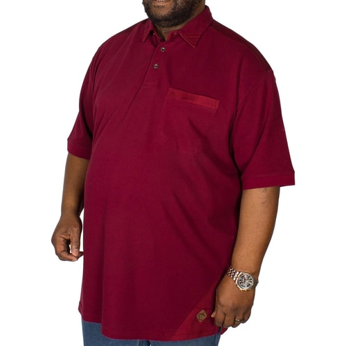 KAM einfarbiges Poloshirt Weinrot 