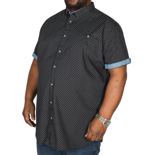 D555 Hemd Ollie mit geometrischem Muster Schwarz