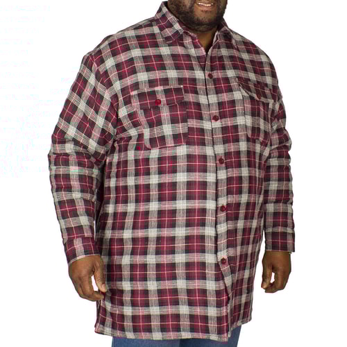 KAM gefüttertes Flanellhemd Weinrot 