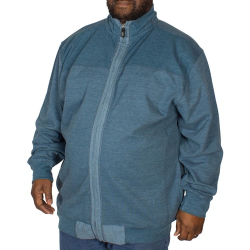 KAM Sweatjacke Canvas mit Reißverschluss Denim Blau