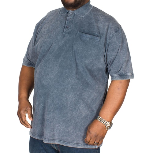 KAM verwaschenes Poloshirt Dunkelblau 