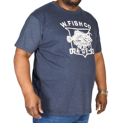 Weird Fish Skeleton T-Shirt Blue Marl