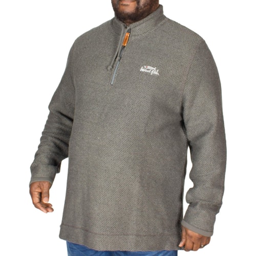 Weird Fish Pullover Skipper mit RV-Kragen Grau