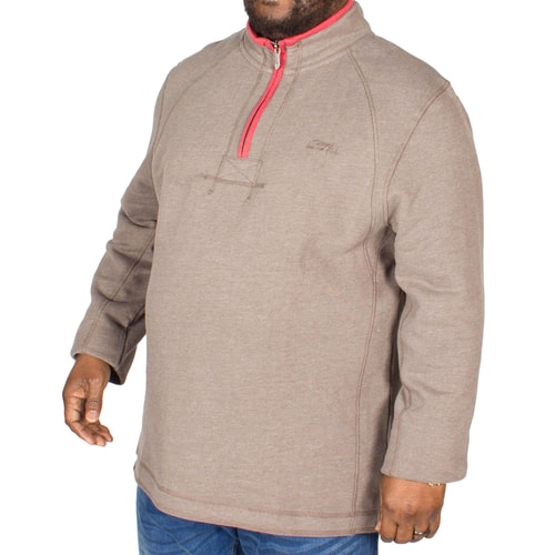 Weird Fish Pullover mit RV-Kragen Beige