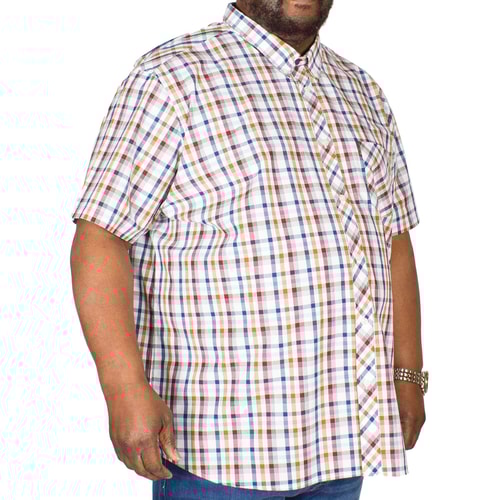 Ben Sherman Kurzarm Karohemd Weiß