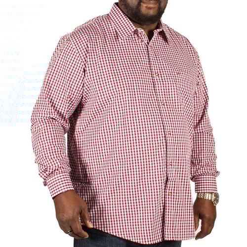 KAM Long Sleeve Gingham Check Shirt Red