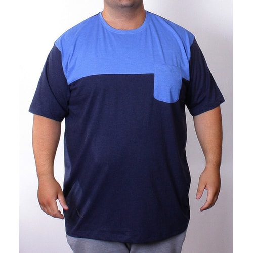 Espionage Blue and Navy Panel T-Shirt