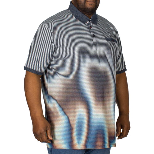 D555 gestreiftes Poloshirt Tyrone Blau 