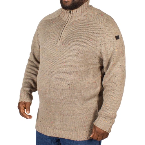 Replika Strickpullover mit RV-Kragen Grau