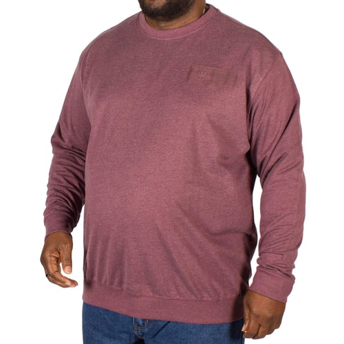 Replika Rundhals Sweatshirt Burgunderrot Tall Fit