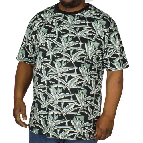 KAM T-Shirt mit Blumenmuster Schwarz