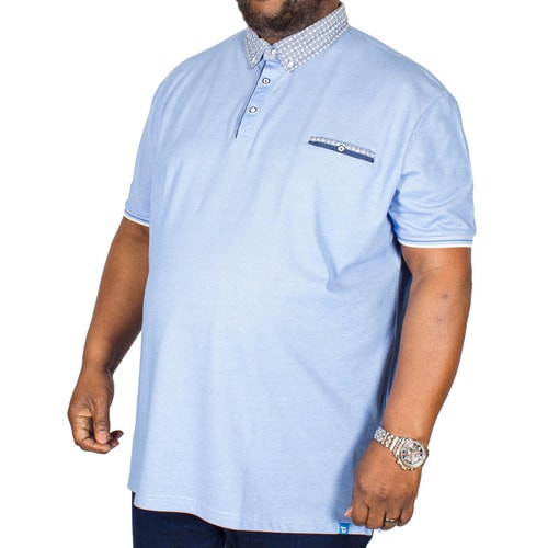 D555 Piqué Polohemd Journey Himmelblau Tall Fit 