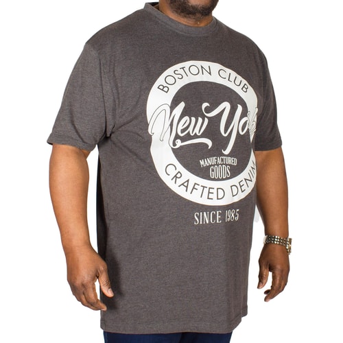 KAM T-Shirt mit Boston New York Print Grau 