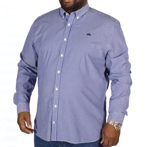 Raging Bull gestreiftes Hemd Bengal Blau