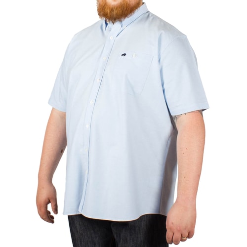 Raging Bull Oxford Kurzarmhemd Himmelblau