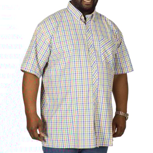 Espionage Kurzarmhemd Blau / Pfirsich