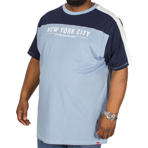 D555 Alvester Cut & Sew New York Print T-Shirt Blau