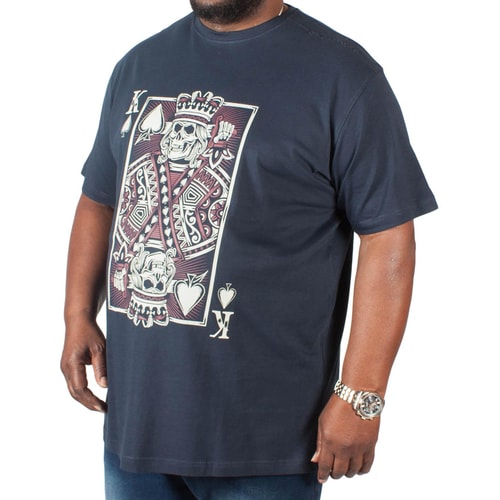 Espionage King of Spades Print T-Shirt Navy