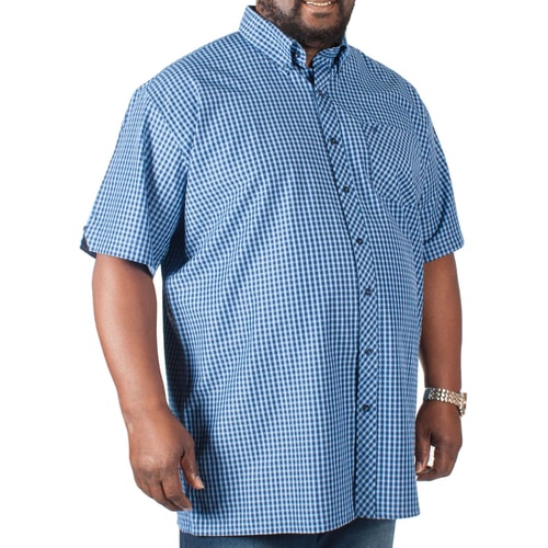 Espionage Kurzarm Hemd Vichy-Muster Blau 