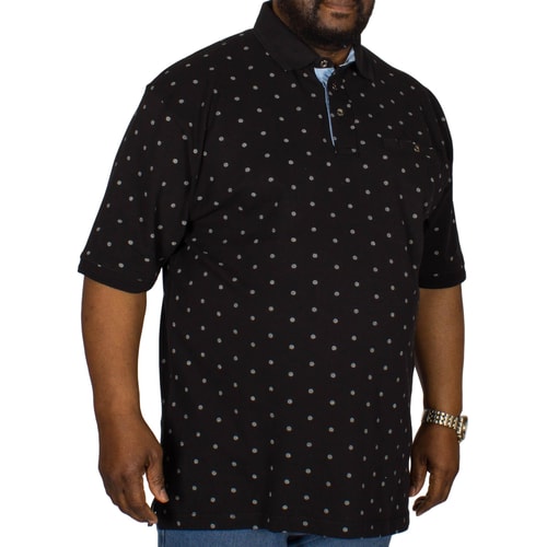 KAM gemustertes Poloshirt Compass Schwarz