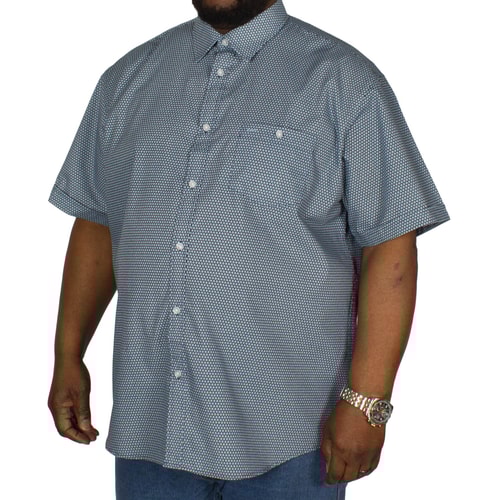 KAM Kreuzmuster Kurzarmhemd Türkis