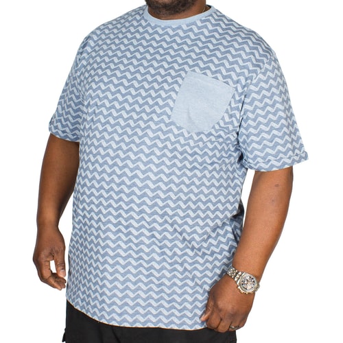 Espionage T-Shirt Wellen Print Grau