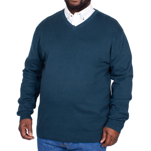 Espionage Strickpullover mit V-Ausschnitt Türkis 