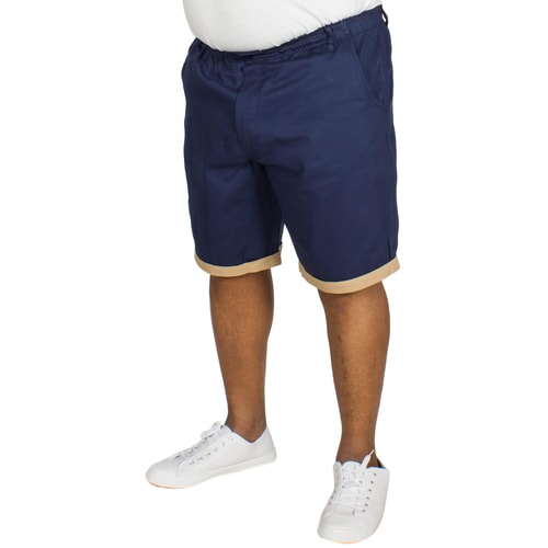 Bigdude Chino Shorts mit elastischem Bund Marineblau