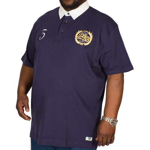 D555 Kurzarm Rugby Poloshirt JUDD mit Twill Kragen Dunkelblau