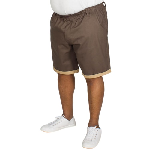 Bigdude Chino Shorts mit elastischem Bund Grau