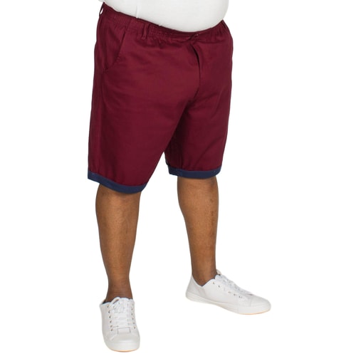 Bigdude Chino Shorts mit elastischem Bund Weinrot 