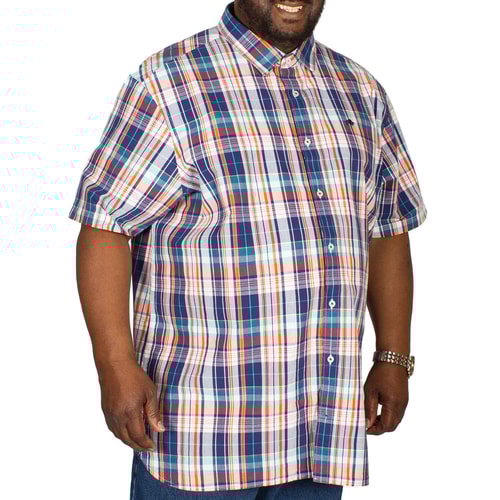 Raging Bull kariertes Popelinehemd Blau