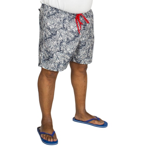 Replika Badeshorts mit Blätterdruck Marineblau