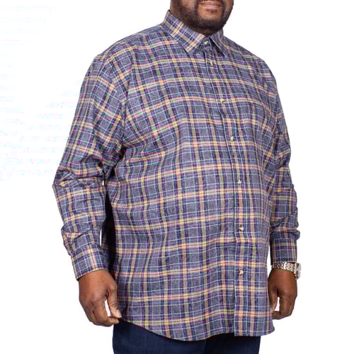 Cotton Valley Karomuster Twillhemd Schwarz/Hellbraun