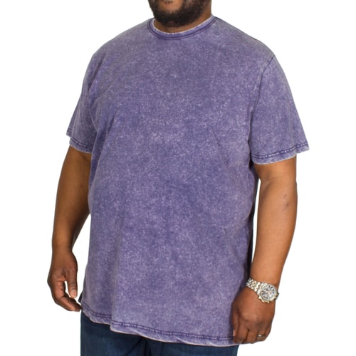 Bigdude Acid Wash T-Shirt mit Rundhalsausschnitt Blau