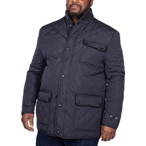 Espionage Diamantenmuster Steppjacke Blau 