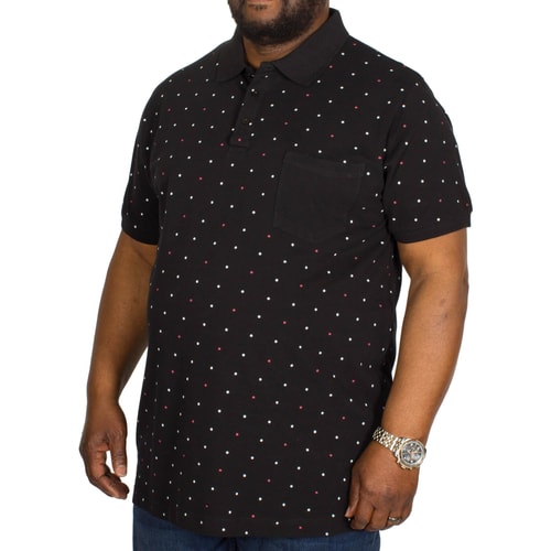 Bigdude Poloshirt Punktemuster Schwarz