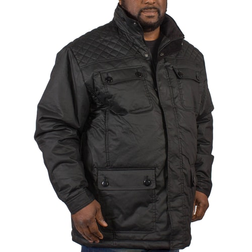 Espionage lange Wachsjacke Schwarz