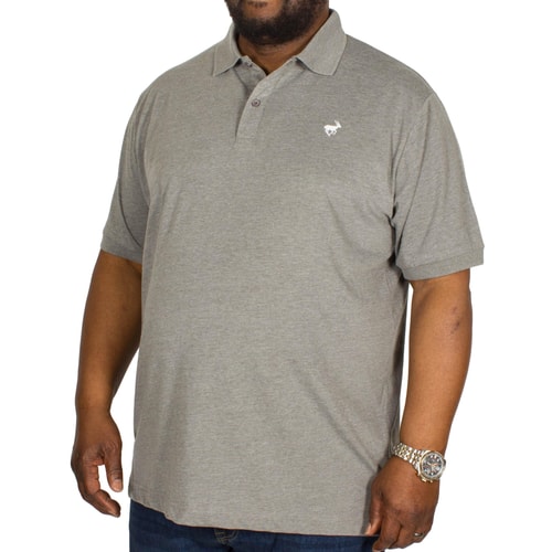 Bigdude meliertes Jersey Poloshirt Grau