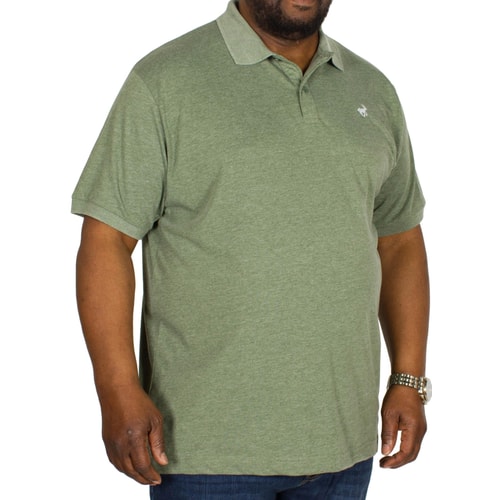 Bigdude meliertes Jersey Poloshirt Grün