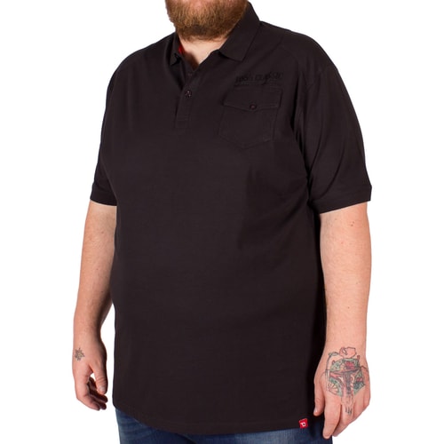 D555 Dallin Shoulder Patch Polo Shirt Black