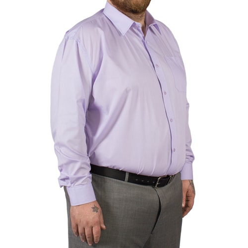 Carabou klassisches Langarmhemd Fliederfarben 