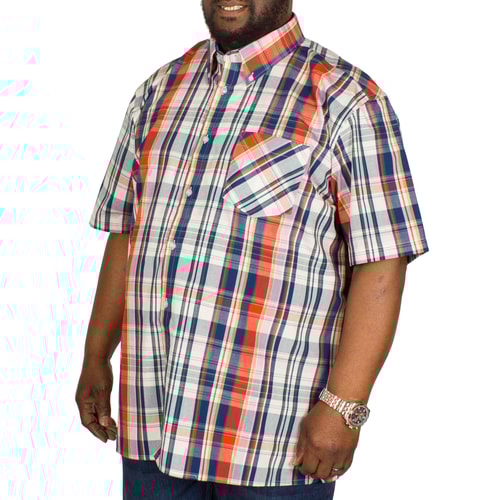 KAM kariertes Kurzarmhemd Rot/Marineblau