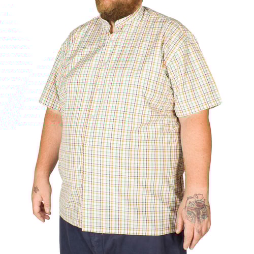 Fitzgerald Karohemd ohne Kragen Orange