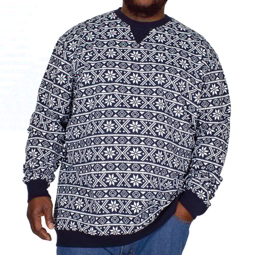 D555 Sweatshirt Weihnachtsmuster Marineblau 