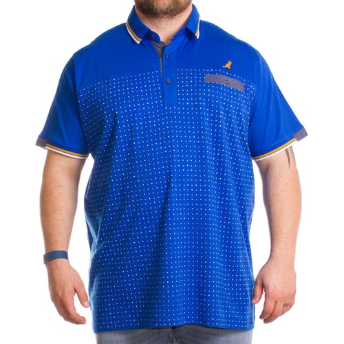 Kangol Chip Jersey Polo Shirt Royal Blue